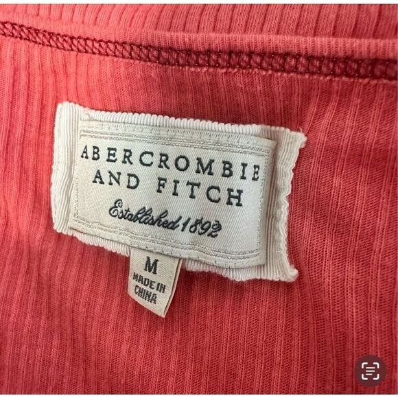 Abercrombie & Fitch Coral Ribbed Tank Top Sz M - Picture 3 of 4
